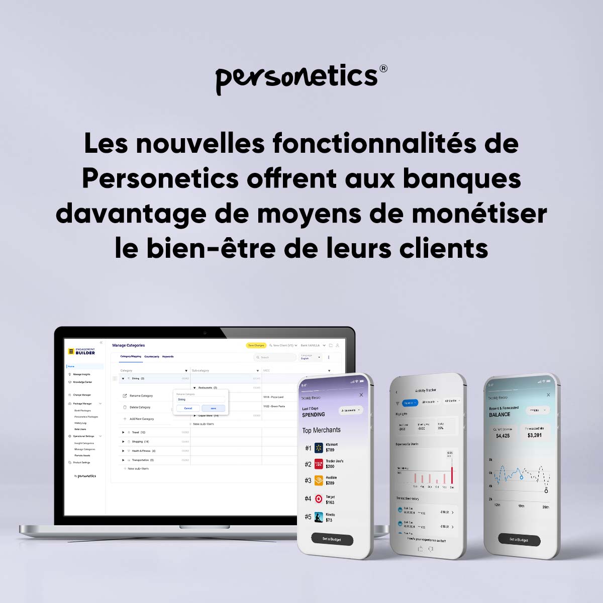 Les nouvelles fonctionnalités de Personetics offrent aux banques davantage de moyens de monétiser le bien-être de leurs clients
