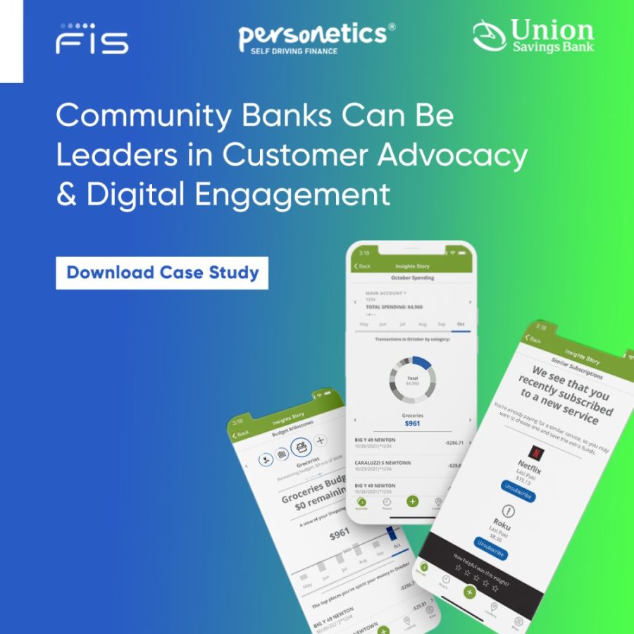 Union Savings Bank partnered with FIS and Personetics